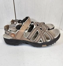 FootJoy Golf Sandals Tan Gray 48446 Beige Soft Spikes Hook Loop - Womens Size 6