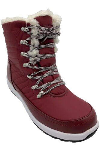 Khombu Waterproof Lace-up Ankle Boots Alegra Burgundy | eBay