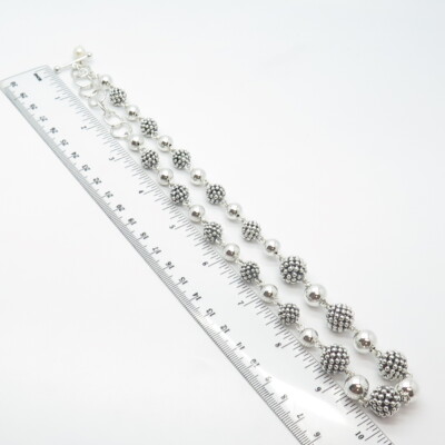 ☆TATIANA☆ Silver 925 pearl ball chain necklace NZ2014 925 Sterling Silver Vintage Michael Dawkins Real Pearl Ball