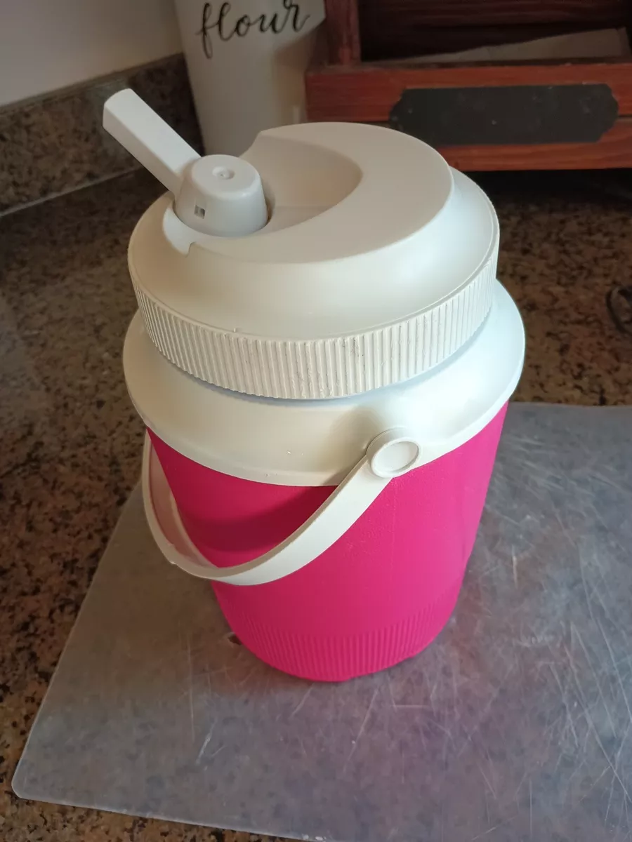 Vtg Rubbermaid Gott 1 2 Gallon Thermos Cooler Hot Pink 1504 Top Spout Handle