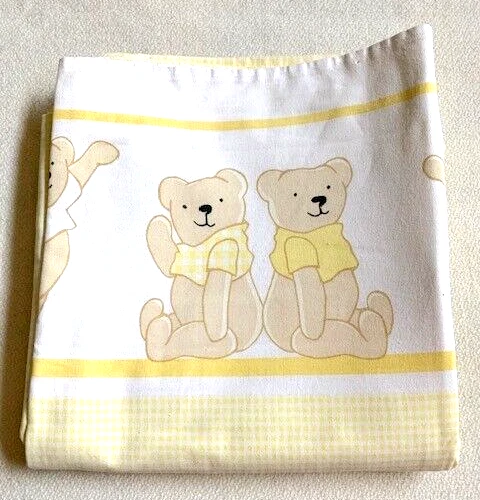 TCM Egyptian Cotton Crib/Toddler DUVET COVER & SHAM Yellow Gingham BEAR - Image 2 of 4