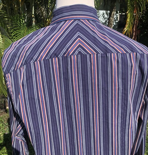 1850 Johnston & Murphy Men's Shirt Button Front L/S Tailored Fit Blue Medium M - Picture 7 of 12