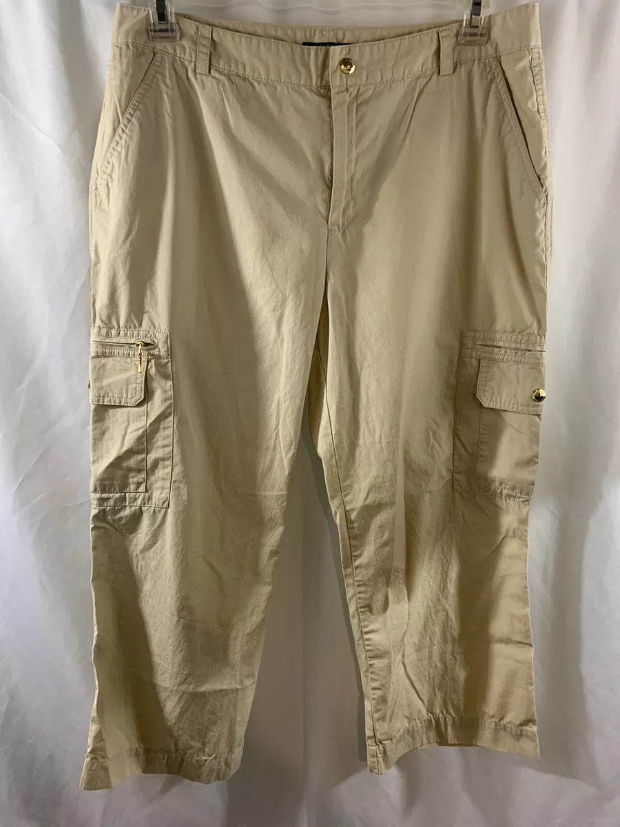 Chaps Women’s Khaki Capri Cargo Pants Size 12 Lightweight