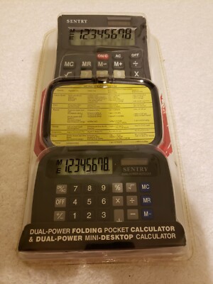 Sentry Pocket Calculator Dual Power Mini Desktop Calculator Folding Pocket Calcu