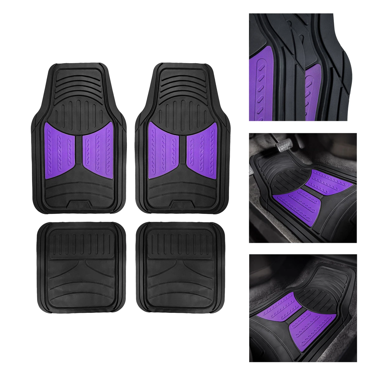 2 Tone Black Purple Floor Mats for Car TODOTERRENO Van Universal