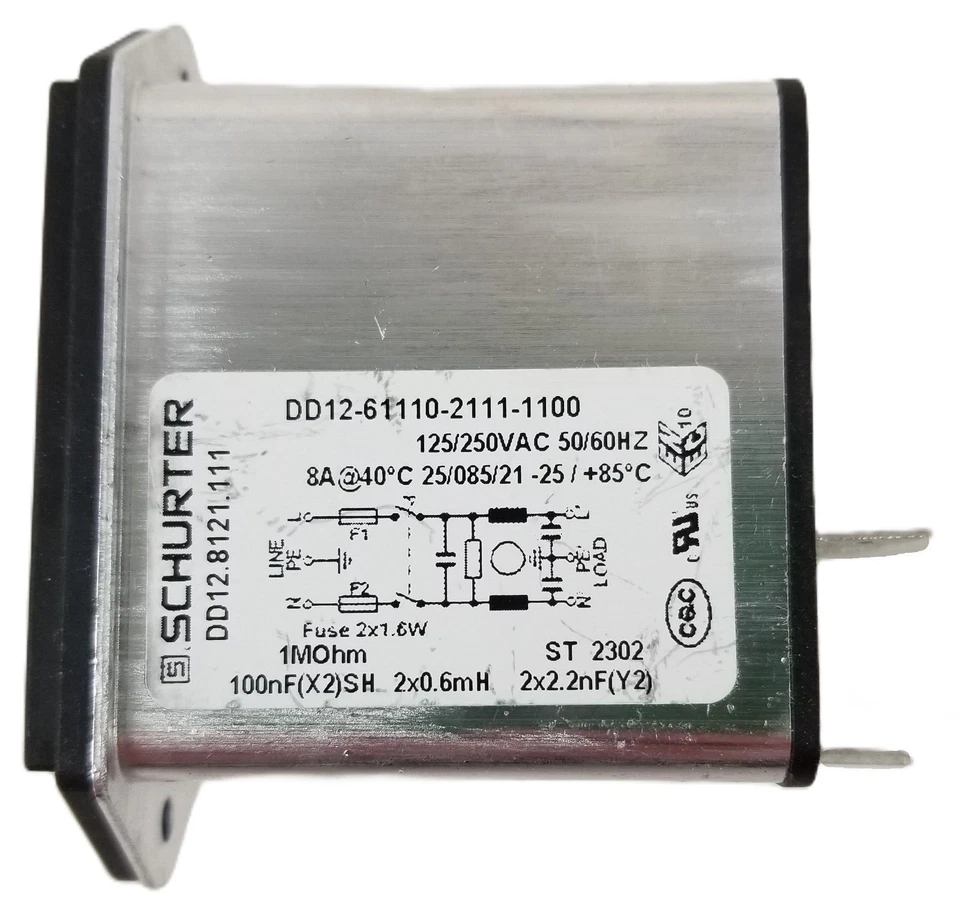 10 Schurter DD12.8121.111 Power Module Receptacle 8A 125/250Vac Panel Mnt NEW - Image 4 of 4