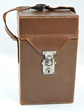 Brown Leather Hard Compartment Camera Case for folding camera