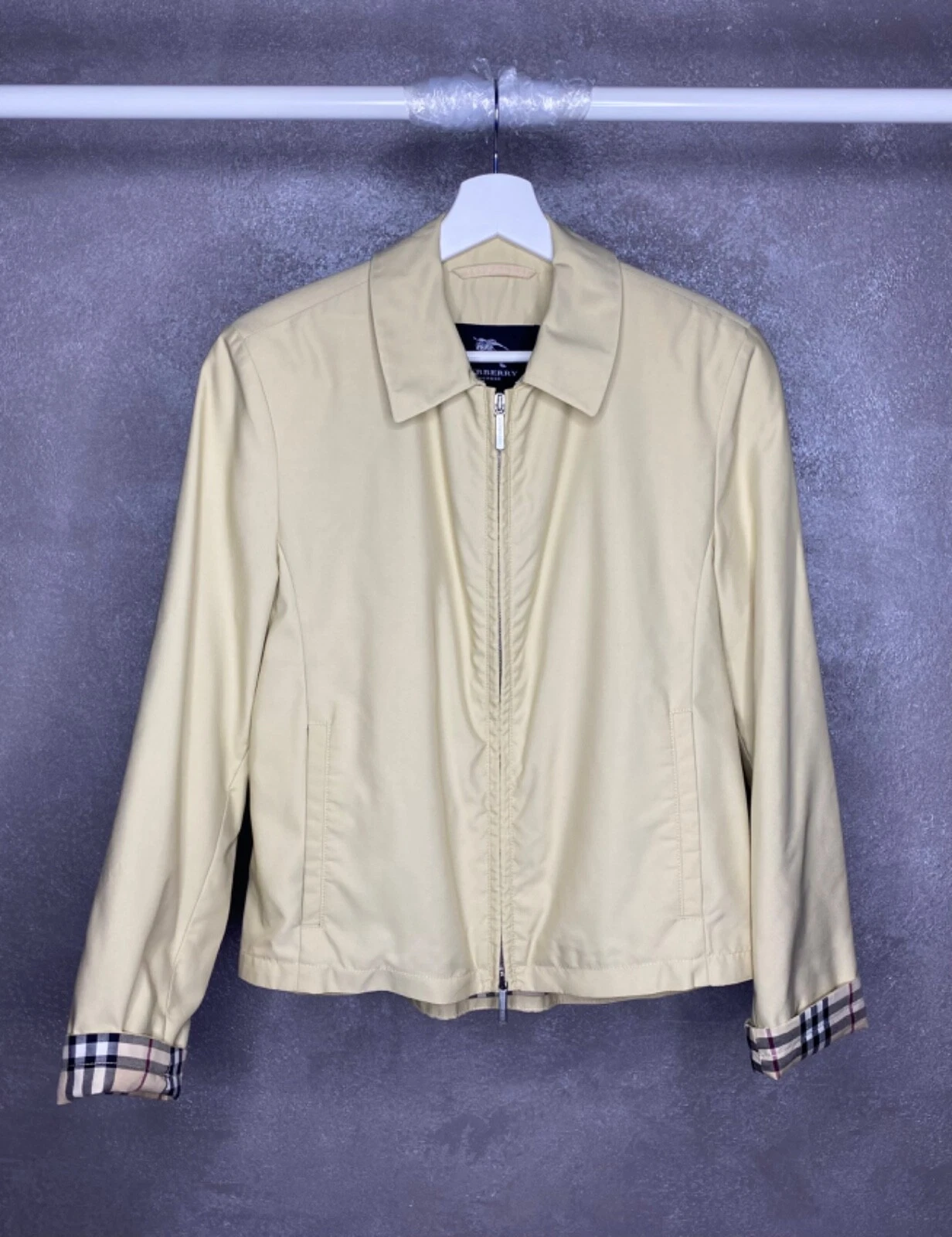 Giacca donna Burberry Nova Check Coach Harrington beige taglia 34