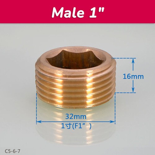 Male BSP Brass Plug Allen Key Countersunk Hex Socket 1/8" 1/4" 3/8" 1/2" 3/4" 1" - Picture 9 of 9