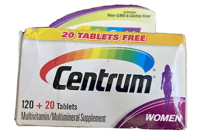 Centrum Multivitamin for Women 120 + 20 Tablets Gluten Free Non GMO Sealed