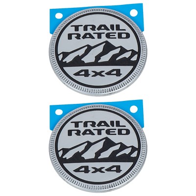 2 (two) 18-24 WRANGLER JL GLADIATOR FULL BLACK TRAIL RATED FENDER EMBLEM BADGE - Foto 9