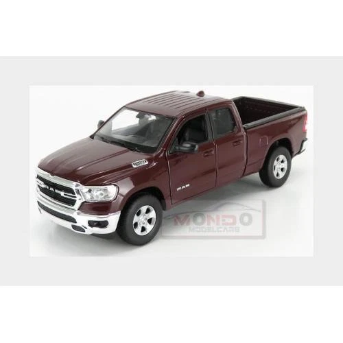 1:24 Welly Dodge Ram 1500 Double Cabine Pick-Up 2019 Bordeaux WE24104MR Modellin - Immagine 2 di 2