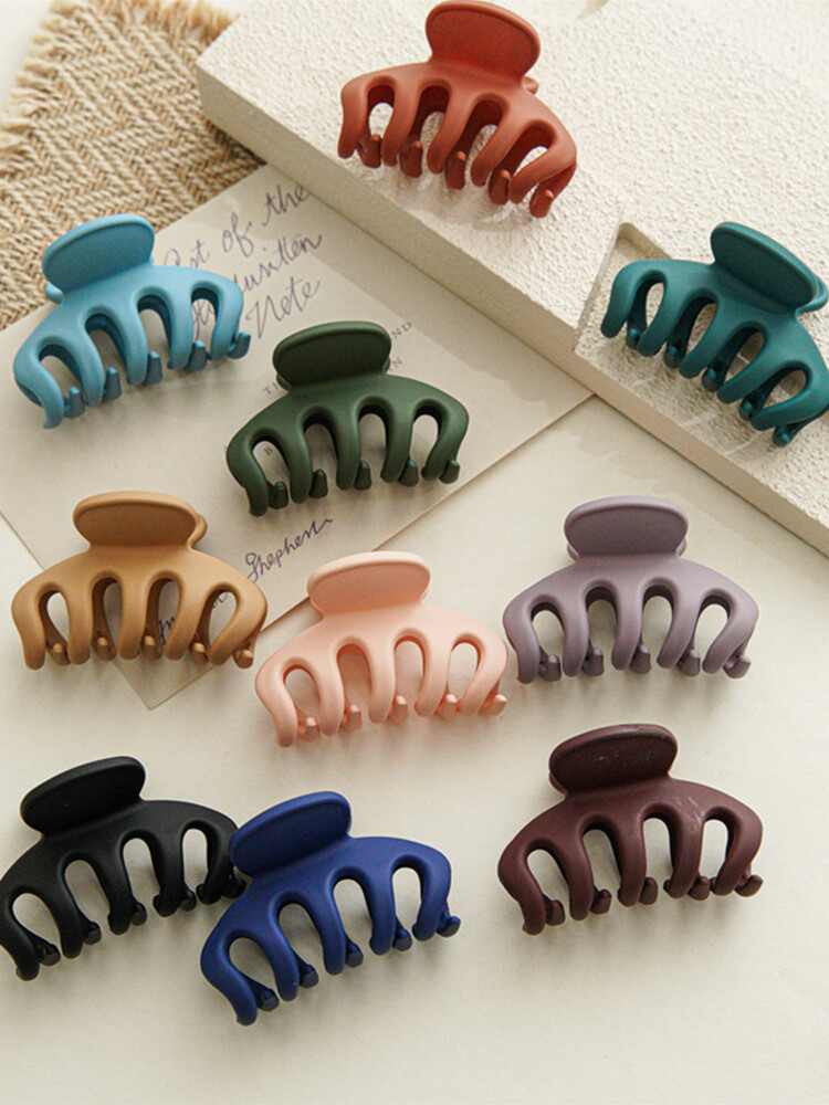 Black Flower Hair Claw Clips - 1Pcs Large Matte Twin Flower Design Hawaiian Hair Accessories Strong Hold Non Slip Shark Clamp Hairpins Barrette For Women & Girls - Foto 7