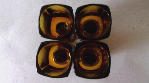 4 alte LEIBWÄCHTER Schnapsgläser Glas Schnapspinnchen bernsteinfarben Vol.2cl - Bild 5 von 7