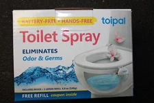 Toipal Automatic Toilet Spray, Odor Eliminator, Battery-Free, Hands-Free, Lemon