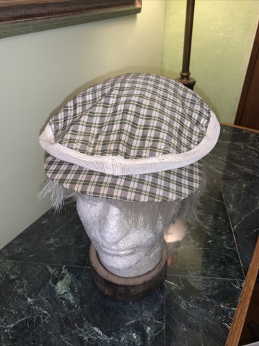 Vtg Men’s 30s-40s Mesh Light Weight Plaid Vented Golf CAP HAT 7 1/8 Penny’s - Picture 3 of 11
