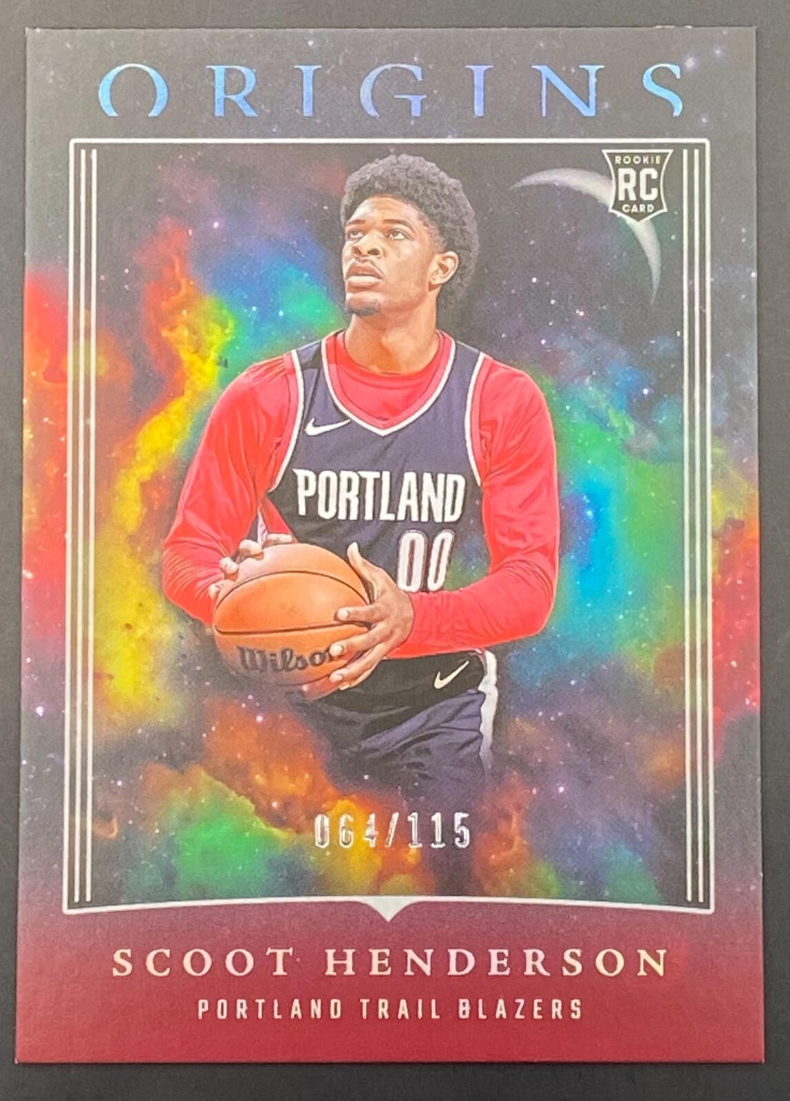 2023-24 Panini Origins Scoot Henderson Rookie #17 Maroon #/115 Trail Blazers RC