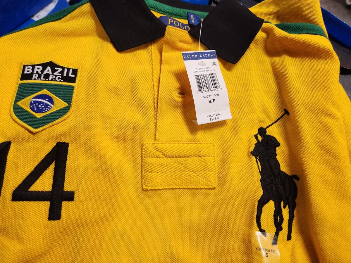 NWT Men's Ralph Lauren Country Polo Shirt BRAZIL Yellow Size NWT Men's Ralph Lauren Country Polo Shirt BRAZIL Yellow Size