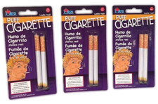 Lot of 6 PUFF LIT CIGARETTES Fake Cigs Smoke Magic Trick Joke Stage Prop 3 Packs