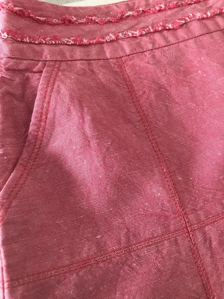 Falda de verano flippe de algodón y lino MEXX con bolsillos rosa talla 12 Foto 4 de 4