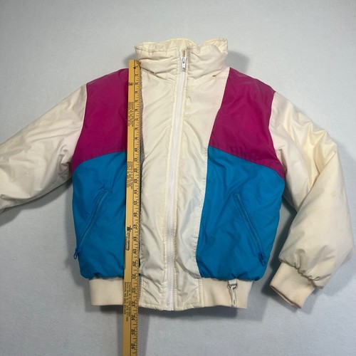Vintage FarWest Skijacke Damen mittelblau fuchsia Farbblock Skifahren 90er Retro - Bild 15 von 21