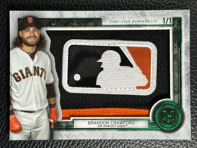 2020 Topps Museum Collection Green Brandon Crawford 1/1 MLB Logo Patch