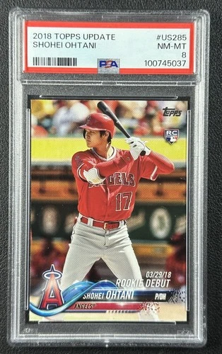 SHOHEI OHTANI PSA 8 2018 TOPPS UPDATE #US285 ROOKIE RC ANGELS 5037