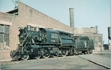Postcard Jersey City New Jersey Central 774 Camelback Locomotive at Terminal