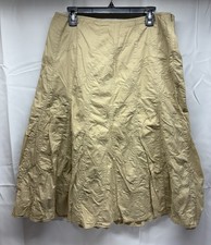 Talbots Women s 12 Beige Floral Embroidered Panel Skirt Lined Maxi Boho Fairy