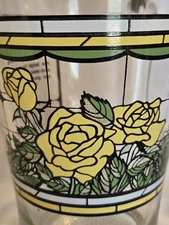 Vintage 1986 Whataburger Texas 150th Birthday Yellow Rose Glass Pitcher