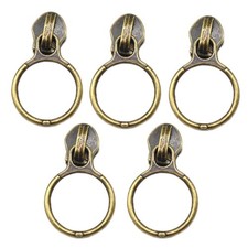 50PCS 5 Antique Brass Ring Zipper Pulls for Nylon Coil Zippers