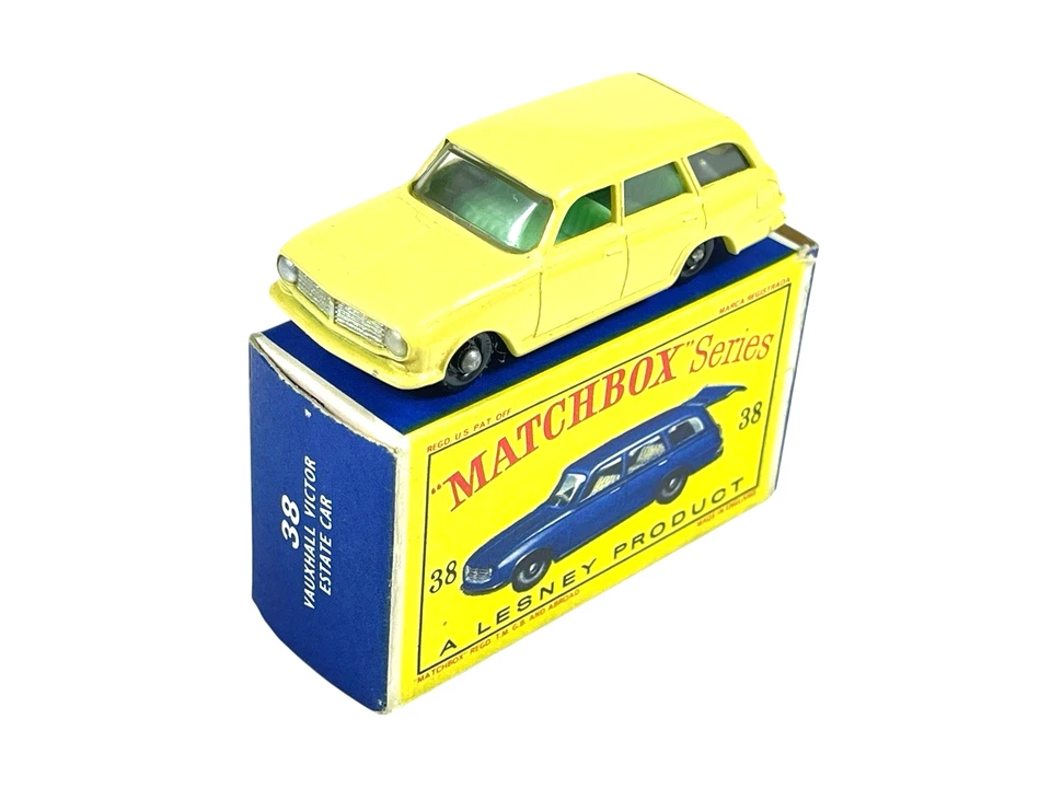 Matchbox Lesney No. Interior Vauxhall Victor Estate 38 BPW verde menta con caja D Foto 2 de 4