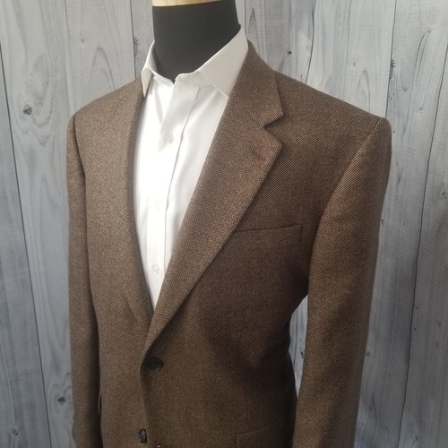 Landsend Men Barleycorn Tweed Lambswool Blazer 44R (46 48) Sports Coat Jacket - Picture 3 of 21