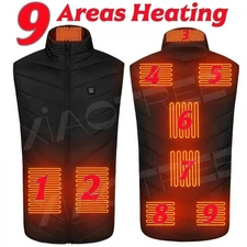 Heated Vest 9 Heating Zones With 10000mAh Battery Pack Electric Heating Vest US