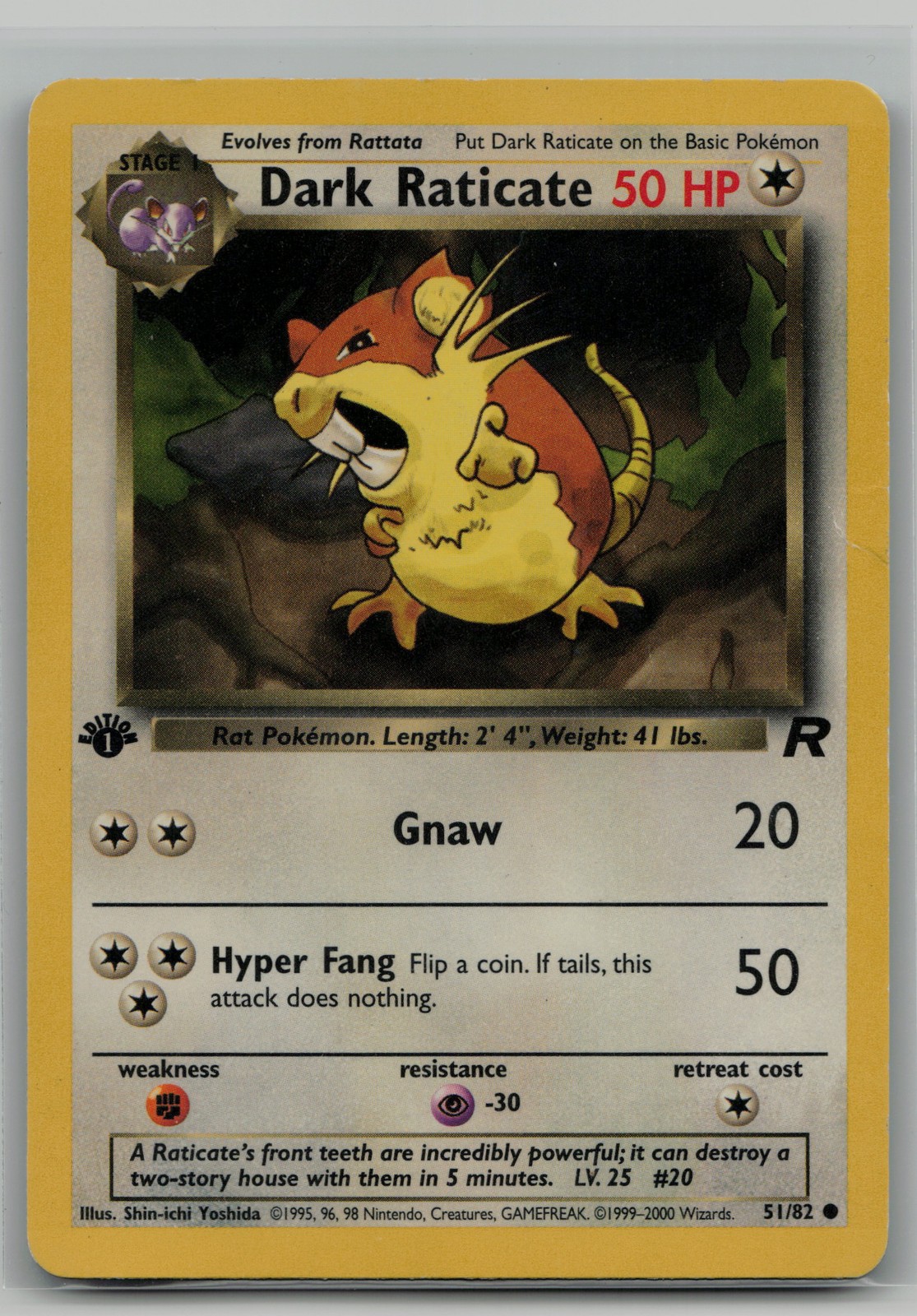 Dark Raticate Common Team Rocket 51/82 NM