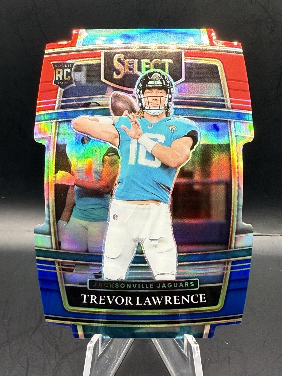 2021 Select Trevor Lawrence RC Red and Blue Prizm Die Cut Concourse #43