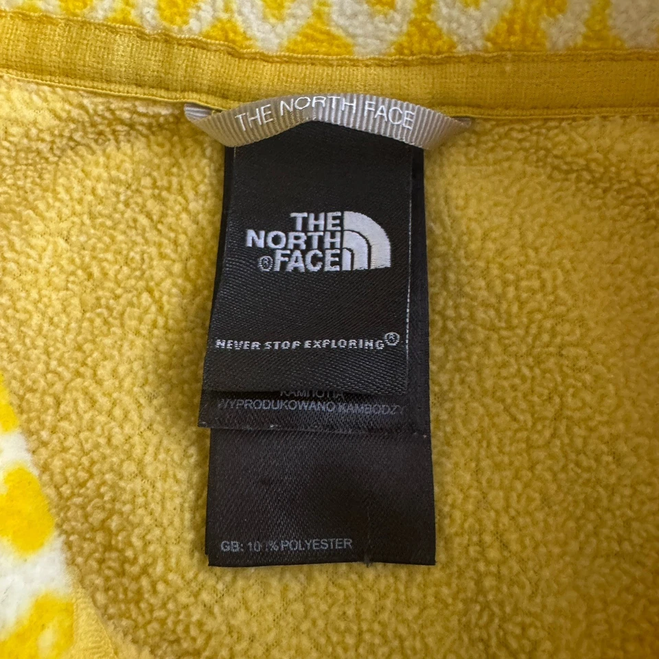 THE NORTH FACE Pullover Mujer XLarge Amarillo Polar 1/4 Cremallera Cuello Simulado Sudadera Foto 3 de 4