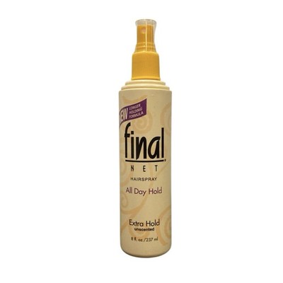 ( 1 ) New Final Net Hairspray Extra Hold~ Unscented All Day Hold ~ 8 Fl. oz. 