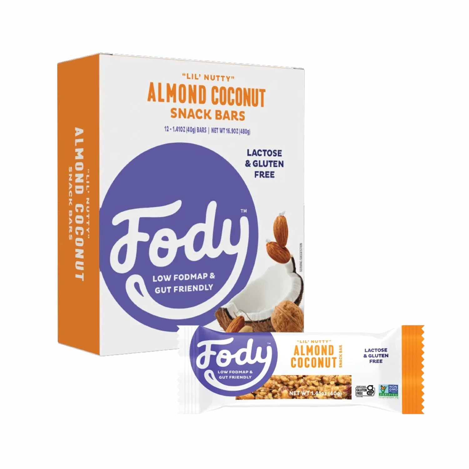 Almond Coconut Snack Bars, Low FODMAP