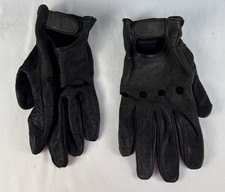 UNBRANDED MENS MOTORCYCLE BLACK LEATHER KNUCKLE AND FINGER VENTILATED GLOVES