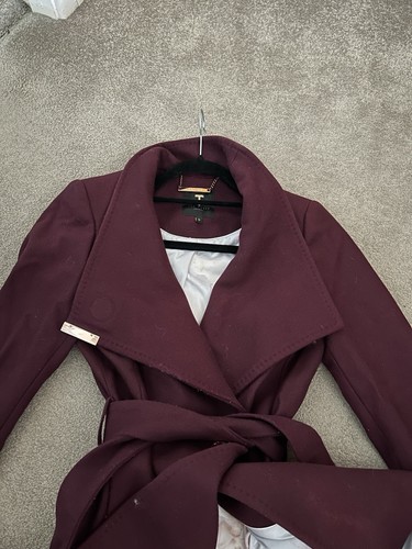 Ted Baker Mantel kurz lila burgund Wolle Kaschmir Mischung Wickelmantel Größe 0 - Bild 6 von 6