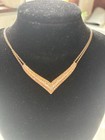 Sterling Silver 925 Chevron Gold Plated Necklace Double Chain Lobster 16” — photo 10