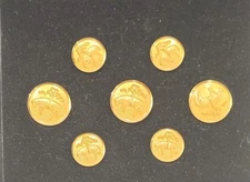 Golden Fleece Logo WATERBURY New Replacement Buttons 18Karat Gold Plate Set Of 7
