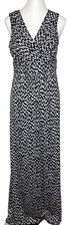 Kate & Mallory Designs Knit Maxi Dress Women's Sz M Black & White Sleeveless USA