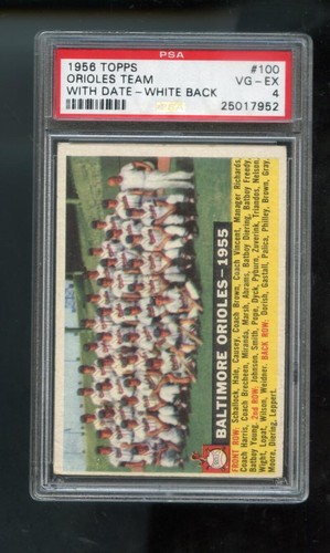 Orioles Team [With Date White Back] #100 card