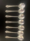 Wallace Rose Point Sterling Silver Individual Soup Spoons (7 Items)