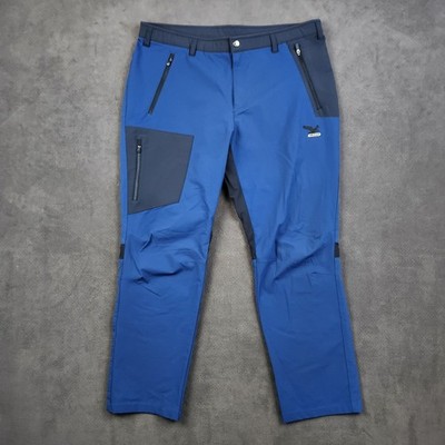 SALEWA Erato Pants Mens US 2XL Blue Hiking Outdoor Cargo Zip Pockets Stretch