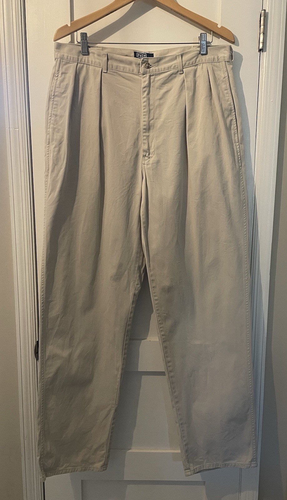 Vintage Polo Ralph Lauren Pleated Chino Khaki Pants Men’s Size 36(35)x34 USA
