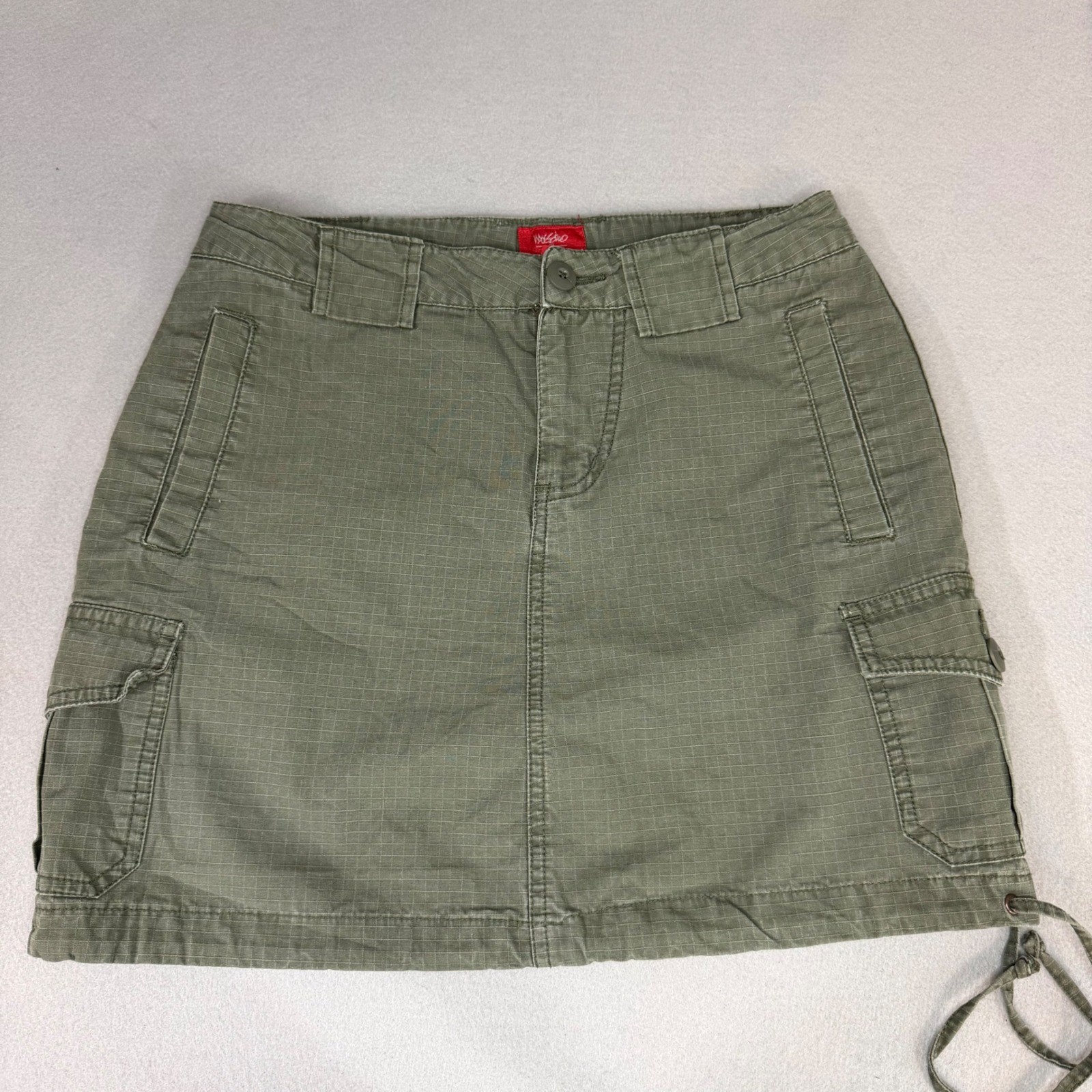 Mossimo Olive Green Ripstop Cargo Mini Skirt skater  Utility Y2K Gorpcore Size 7