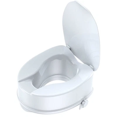 Aiorber 6'' Toilettensitzerhöhung mit Deckel Kunststoff einstellbarer Fixierung